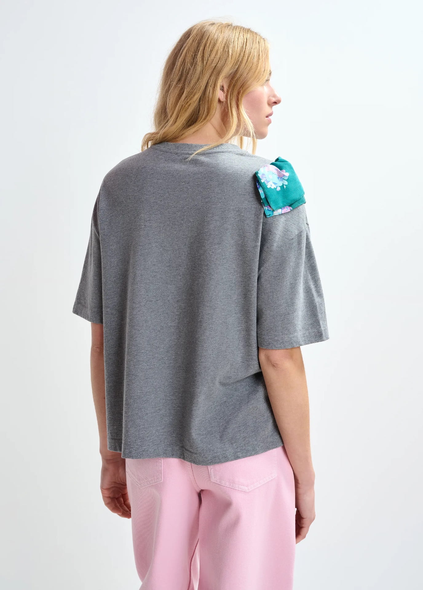 JILLY PRINTED T-SHIRT, grey/turquoise/white - Image 3