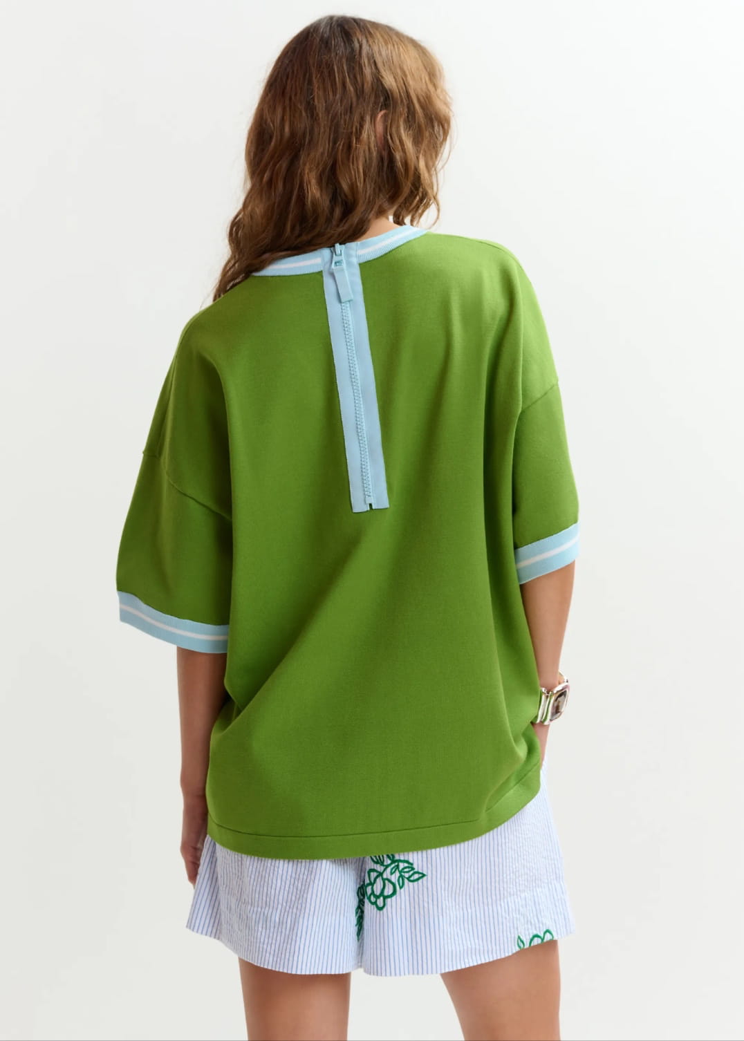 JISMART KNIT T-SHIRT, green/light blue - Image 2
