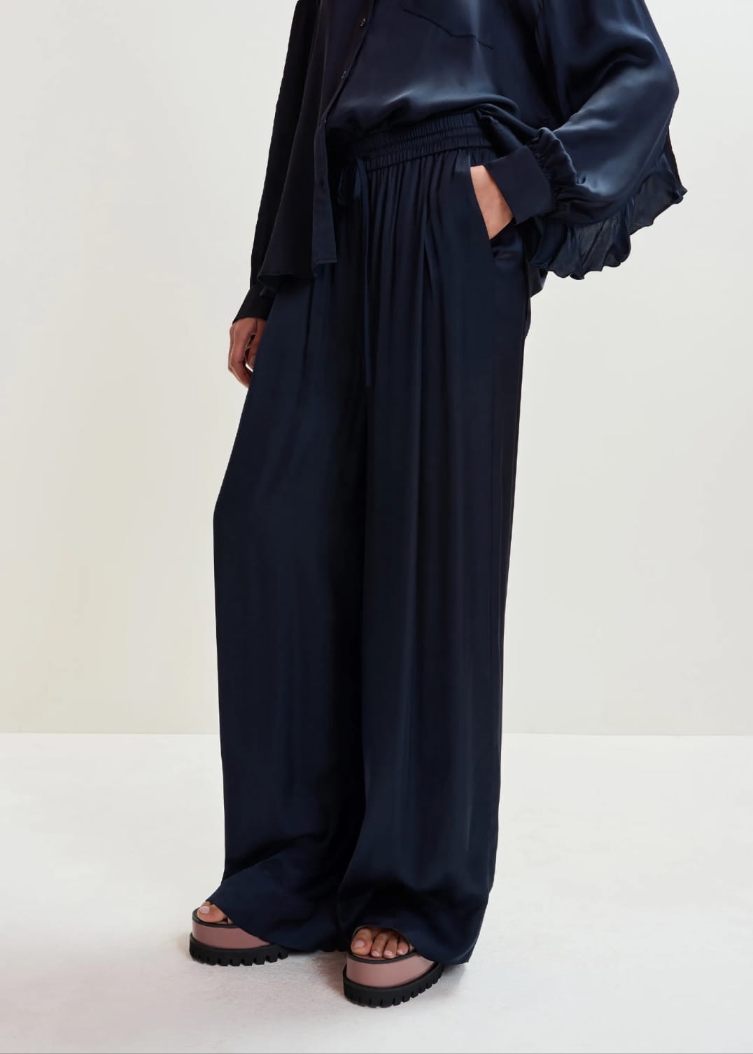 JULISSA WIDE-LEG PANTS, navy - Image 2