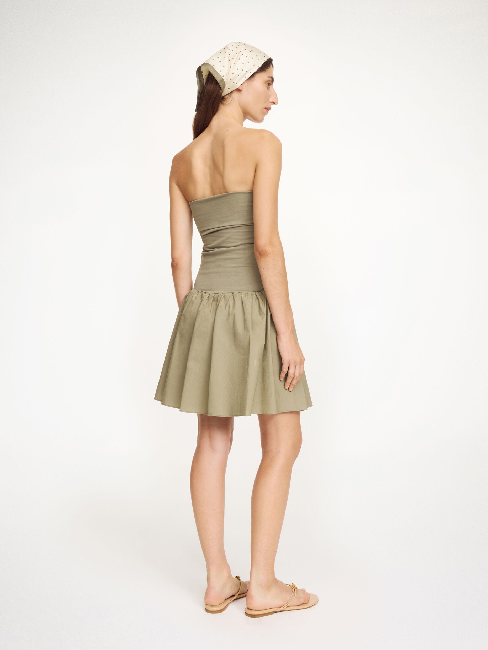 MARCIA ORGANIC COTTON MINI DRESS, deep lichen green - Image 3