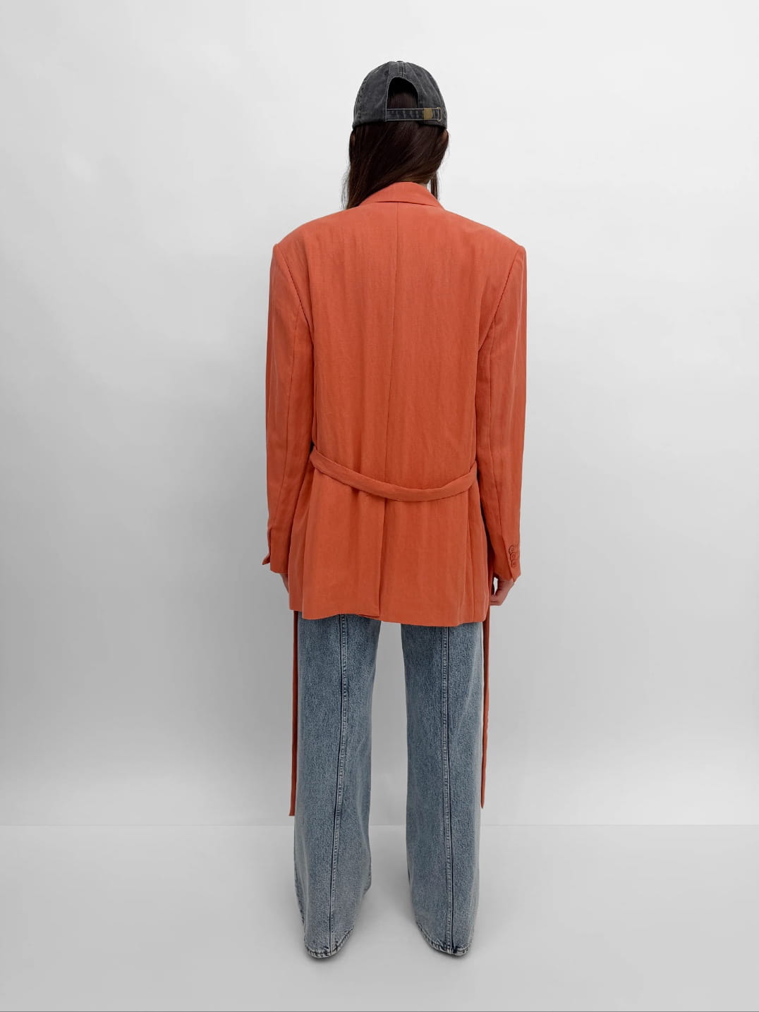 THE STAND TENCEL OVERSIZED BLAZER, bleached red - Image 4
