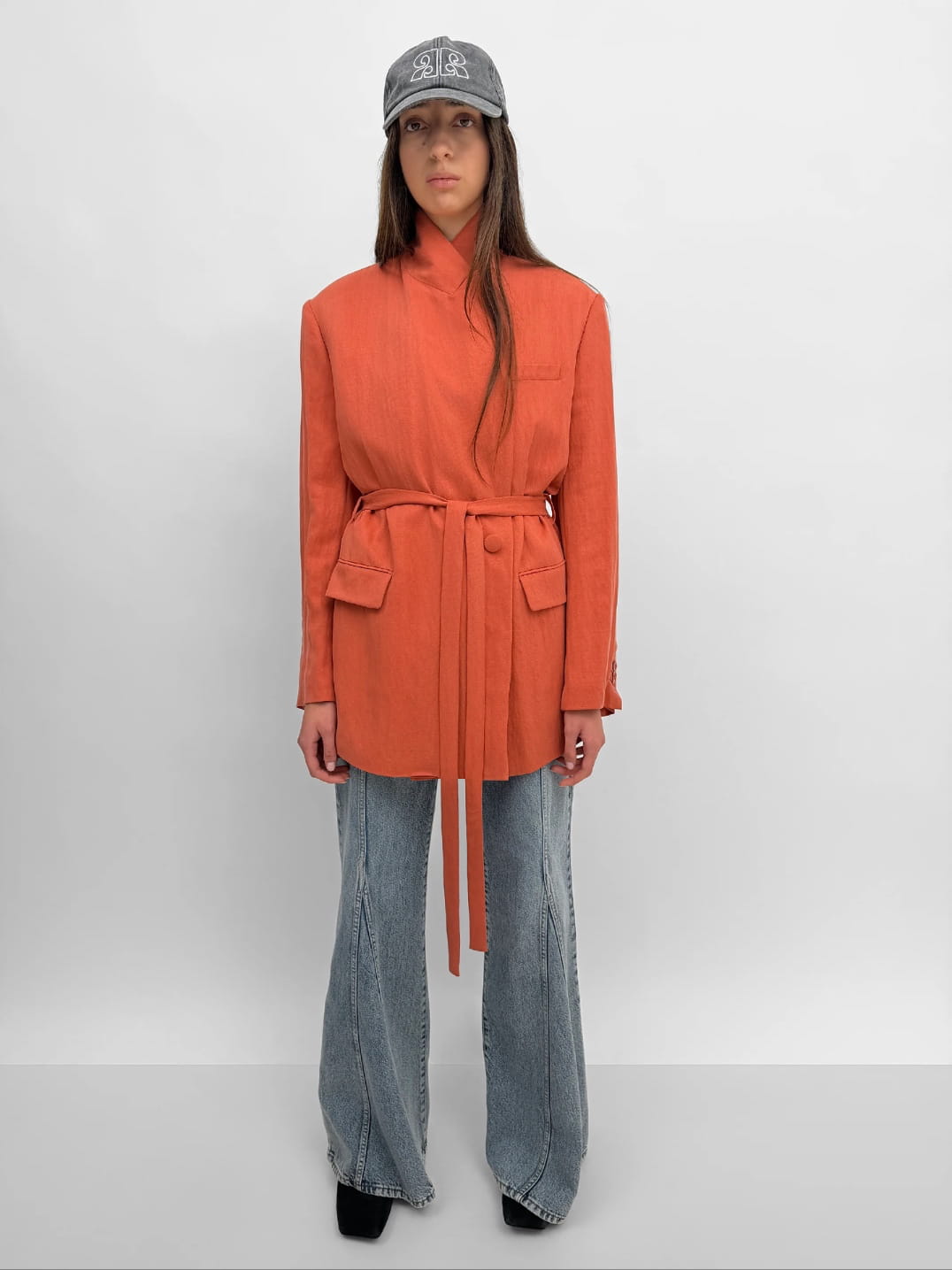 THE STAND TENCEL OVERSIZED BLAZER, bleached red - Image 2