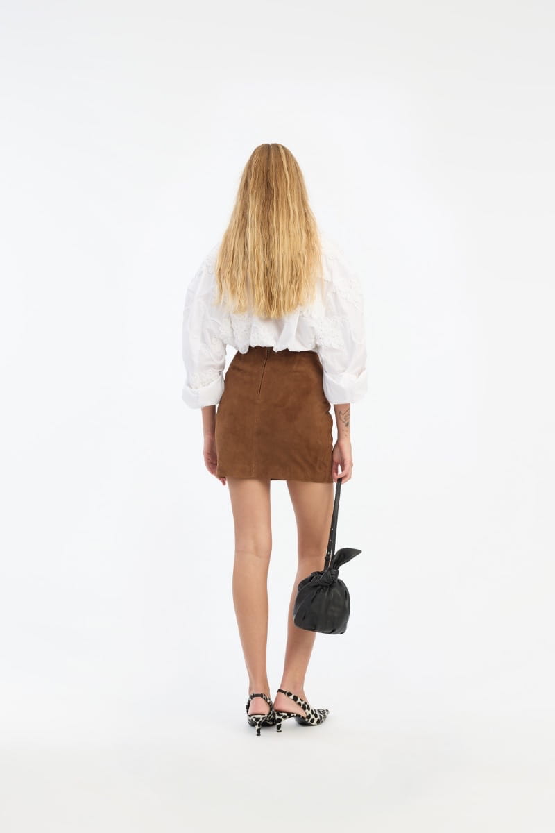 SUEDE MINI SKIRT, brown - Image 3