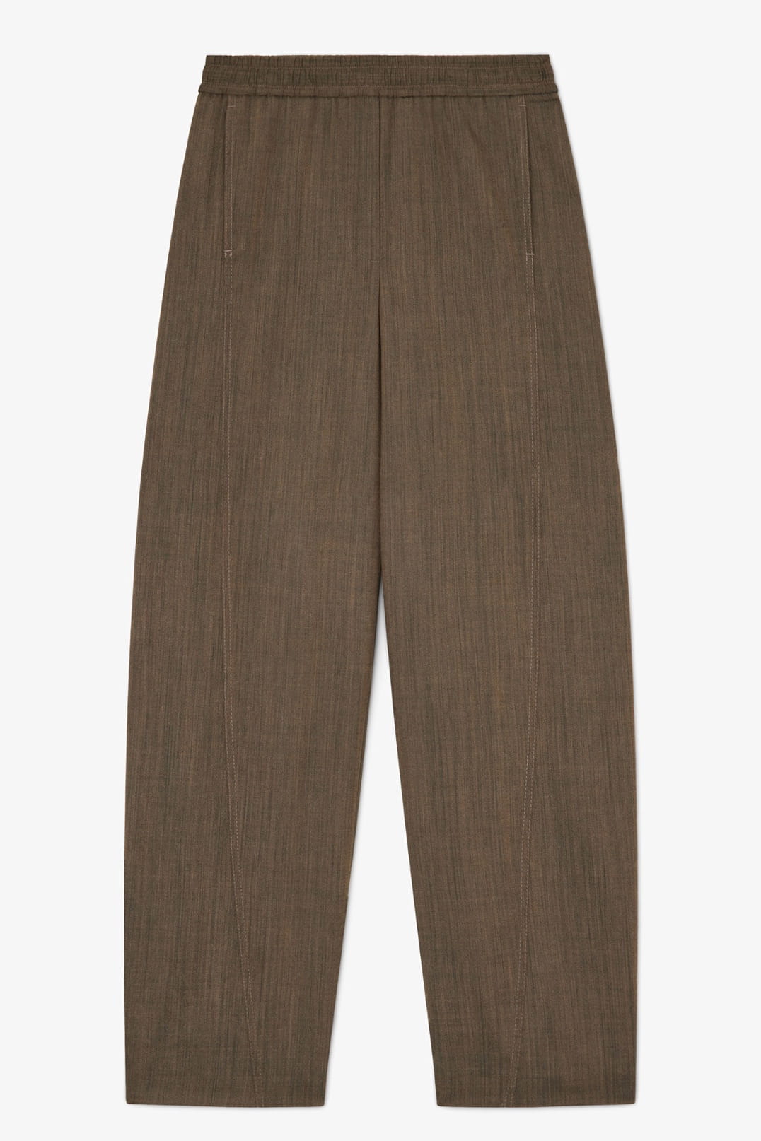 TROUSERS IN BROWN WOOL MELANGE, canteen - Image 2